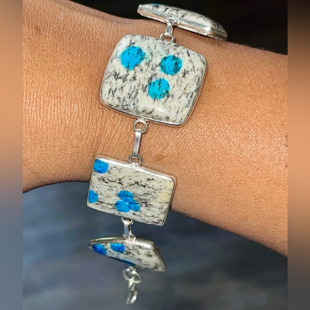 K2 Raindrop Azurite Granite Bracelet 7” - 7 1/2”